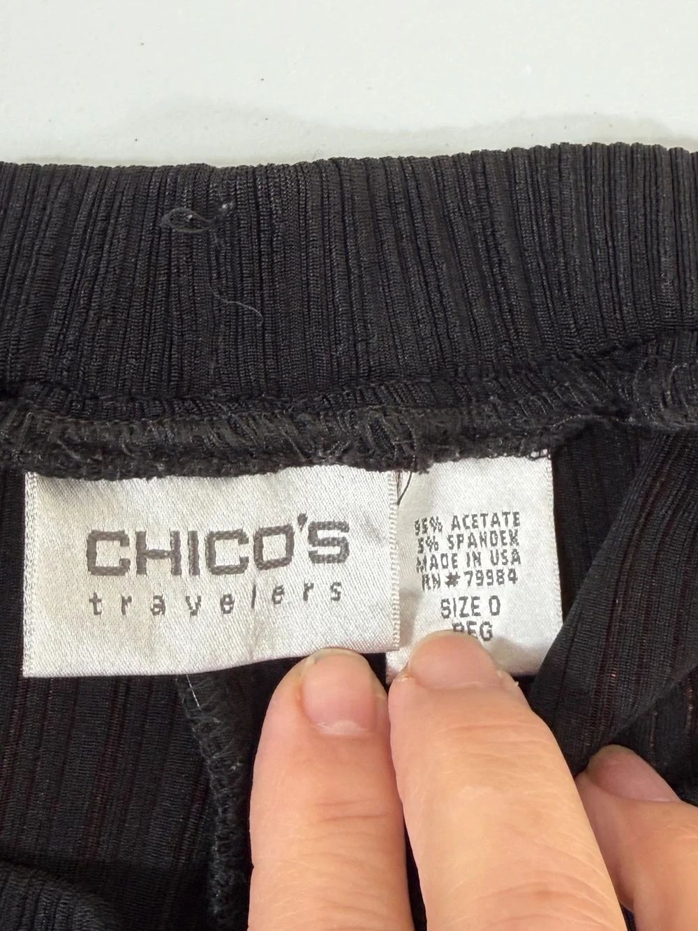 Chico's Wide Leg Travelers Pants 0 Small Black Pull-On Pockets